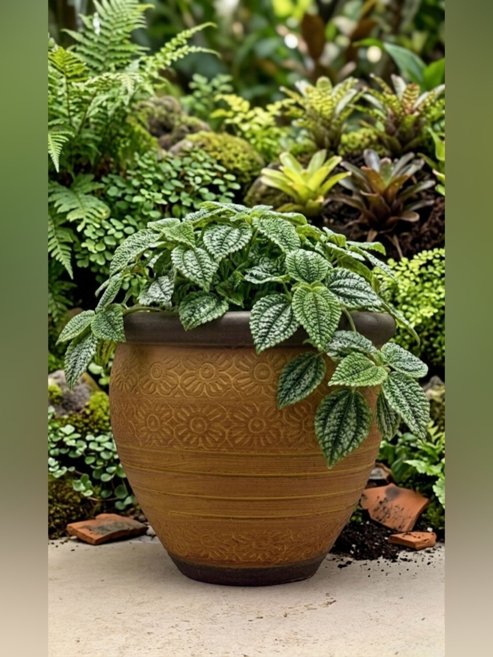 Hand-Painted Floral Terracotta Planter - 8-Inch Boho Clay Pot for Indoor Outdoor